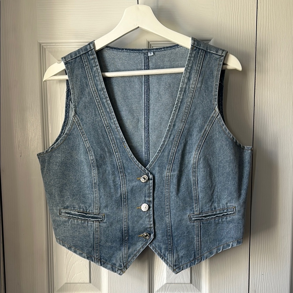 Denim Sleeveless Vest Top